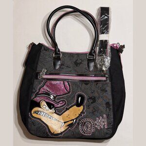 Disney Big Bad Wolf Three Little Pigs Tote Bag Purse with Crossbody Strap